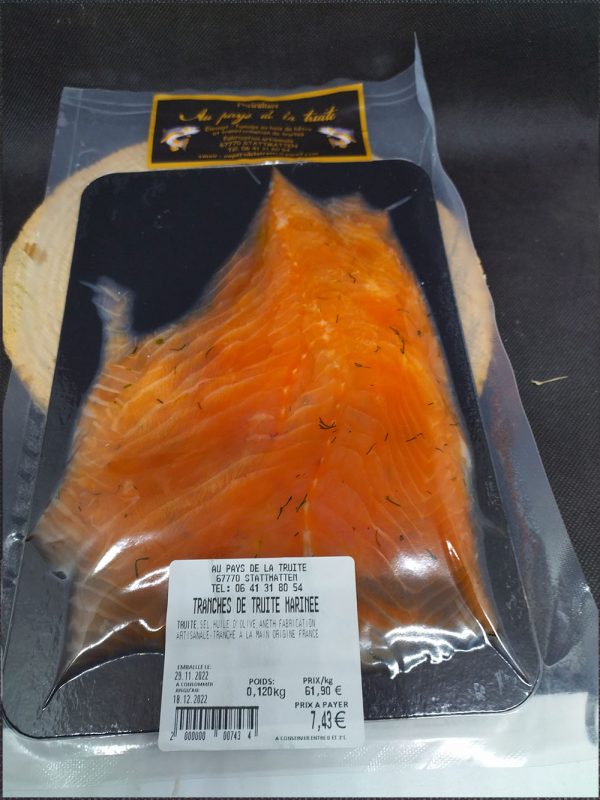 Truite filet marinée - 100g